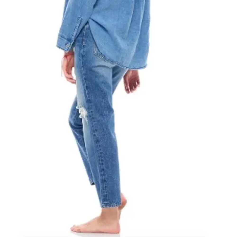 Free People SR vs Sandrine Rose Distressed Button Fly Jeans Size 24 Straight NWT - Picture 8 of 15